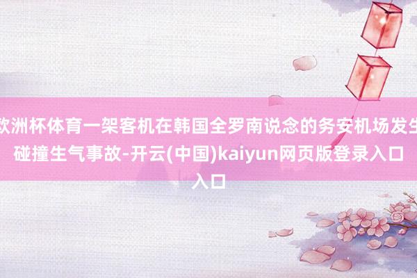 欧洲杯体育一架客机在韩国全罗南说念的务安机场发生碰撞生气事故-开云(中国)kaiyun网页版登录入口
