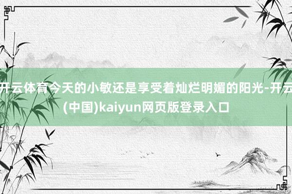 开云体育今天的小敏还是享受着灿烂明媚的阳光-开云(中国)kaiyun网页版登录入口