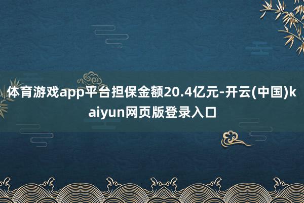 体育游戏app平台担保金额20.4亿元-开云(中国)kaiyun网页版登录入口