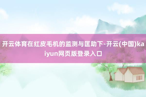 开云体育在红皮毛机的监测与匡助下-开云(中国)kaiyun网页版登录入口