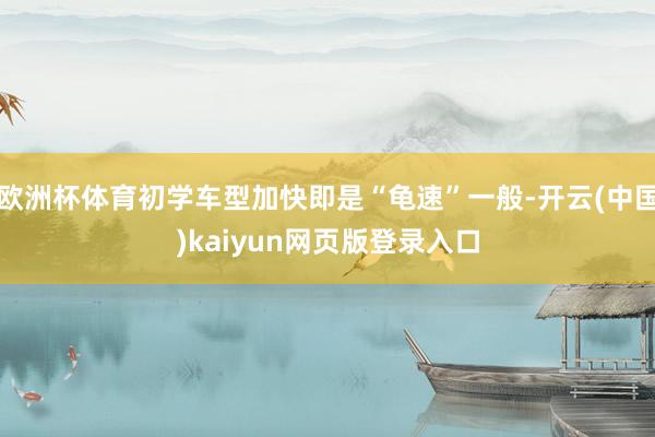 欧洲杯体育初学车型加快即是“龟速”一般-开云(中国)kaiyun网页版登录入口