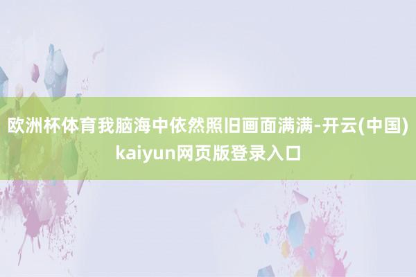 欧洲杯体育我脑海中依然照旧画面满满-开云(中国)kaiyun网页版登录入口