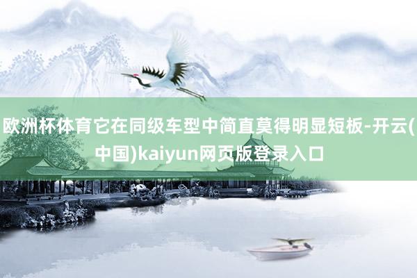 欧洲杯体育它在同级车型中简直莫得明显短板-开云(中国)kaiyun网页版登录入口