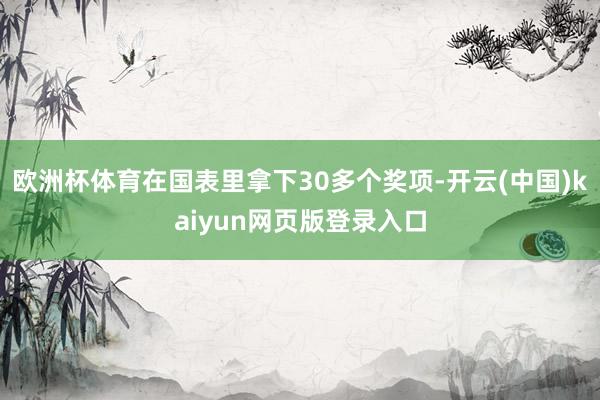 欧洲杯体育在国表里拿下30多个奖项-开云(中国)kaiyun网页版登录入口