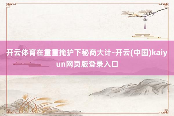 开云体育在重重掩护下秘商大计-开云(中国)kaiyun网页版登录入口
