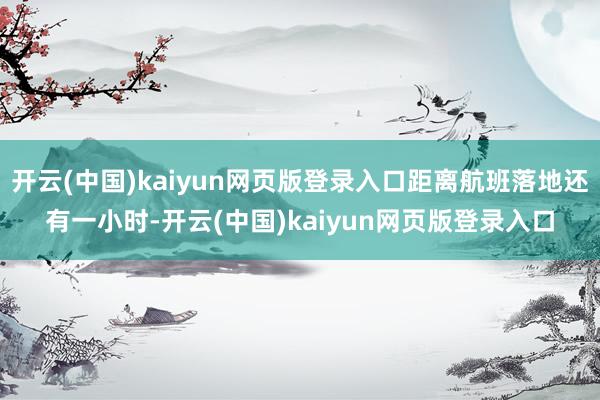 开云(中国)kaiyun网页版登录入口距离航班落地还有一小时-开云(中国)kaiyun网页版登录入口