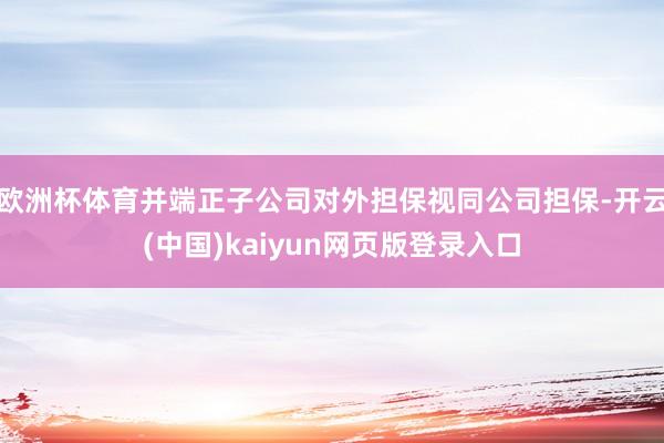 欧洲杯体育并端正子公司对外担保视同公司担保-开云(中国)kaiyun网页版登录入口