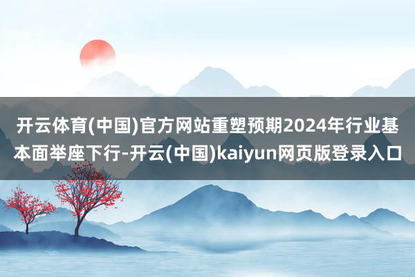 开云体育(中国)官方网站重塑预期 2024年行业基本面举座下行-开云(中国)kaiyun网页版登录入口