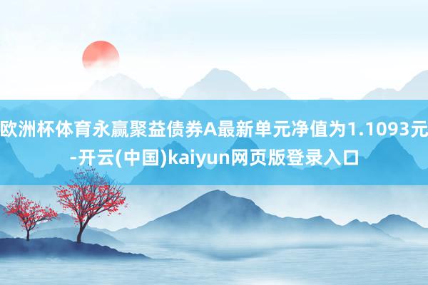 欧洲杯体育永赢聚益债券A最新单元净值为1.1093元-开云(中国)kaiyun网页版登录入口