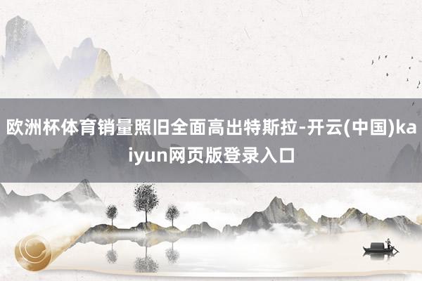 欧洲杯体育销量照旧全面高出特斯拉-开云(中国)kaiyun网页版登录入口