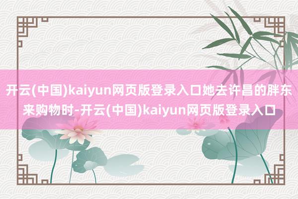 开云(中国)kaiyun网页版登录入口她去许昌的胖东来购物时-开云(中国)kaiyun网页版登录入口