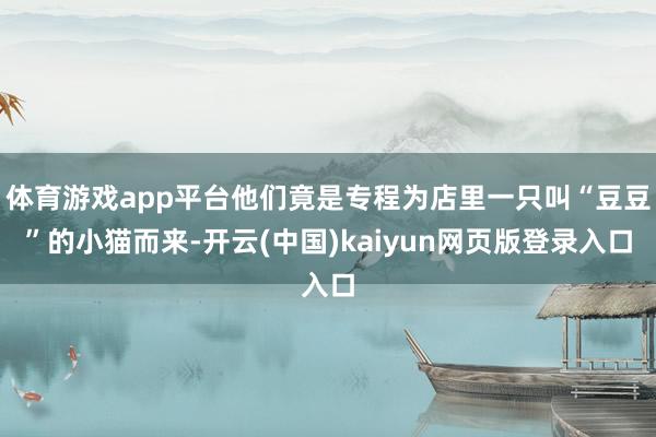 体育游戏app平台他们竟是专程为店里一只叫“豆豆”的小猫而来-开云(中国)kaiyun网页版登录入口