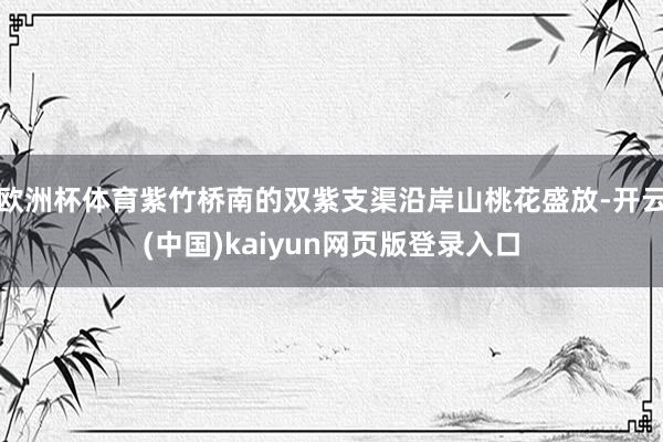 欧洲杯体育紫竹桥南的双紫支渠沿岸山桃花盛放-开云(中国)kaiyun网页版登录入口