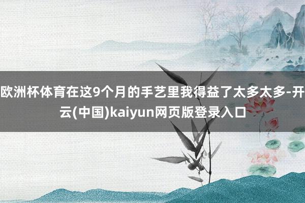 欧洲杯体育在这9个月的手艺里我得益了太多太多-开云(中国)kaiyun网页版登录入口